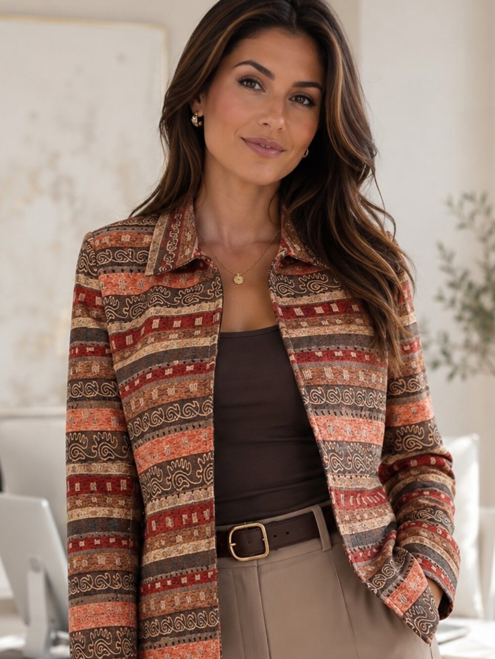 Vintage💋ALFRED DUNNER Patterned Jacket SIZE 10P
